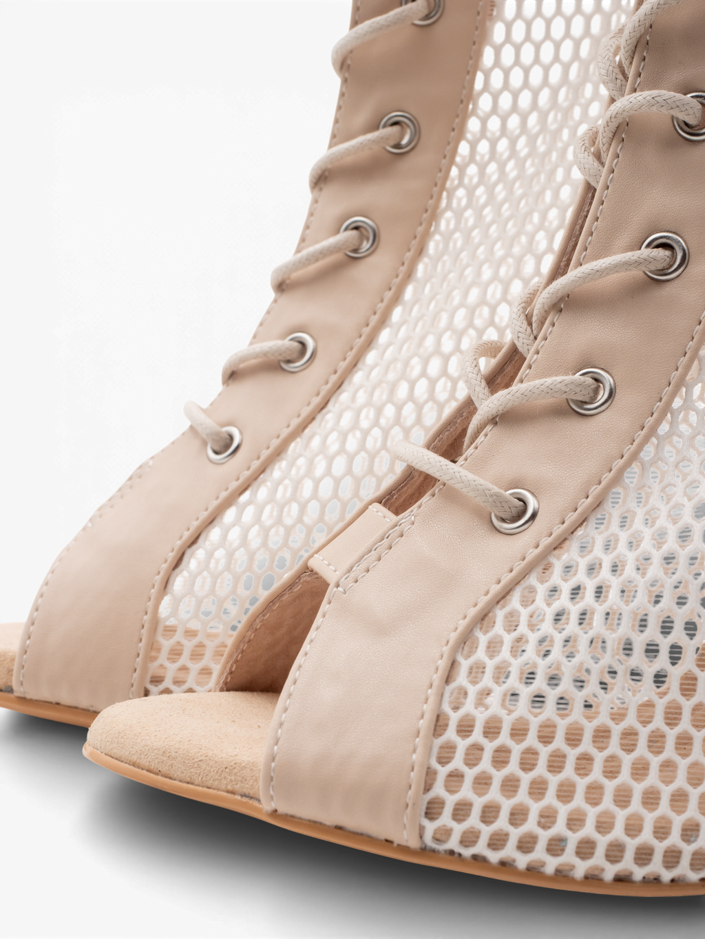 LRHeels High Heels Nude Queen Beige Leather In Memory Foam - Tacco 9,5 cm