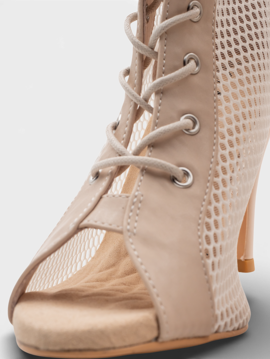 LRHeels High Heels Nude Queen Beige Leather In Memory Foam - Tacco 9,5 cm