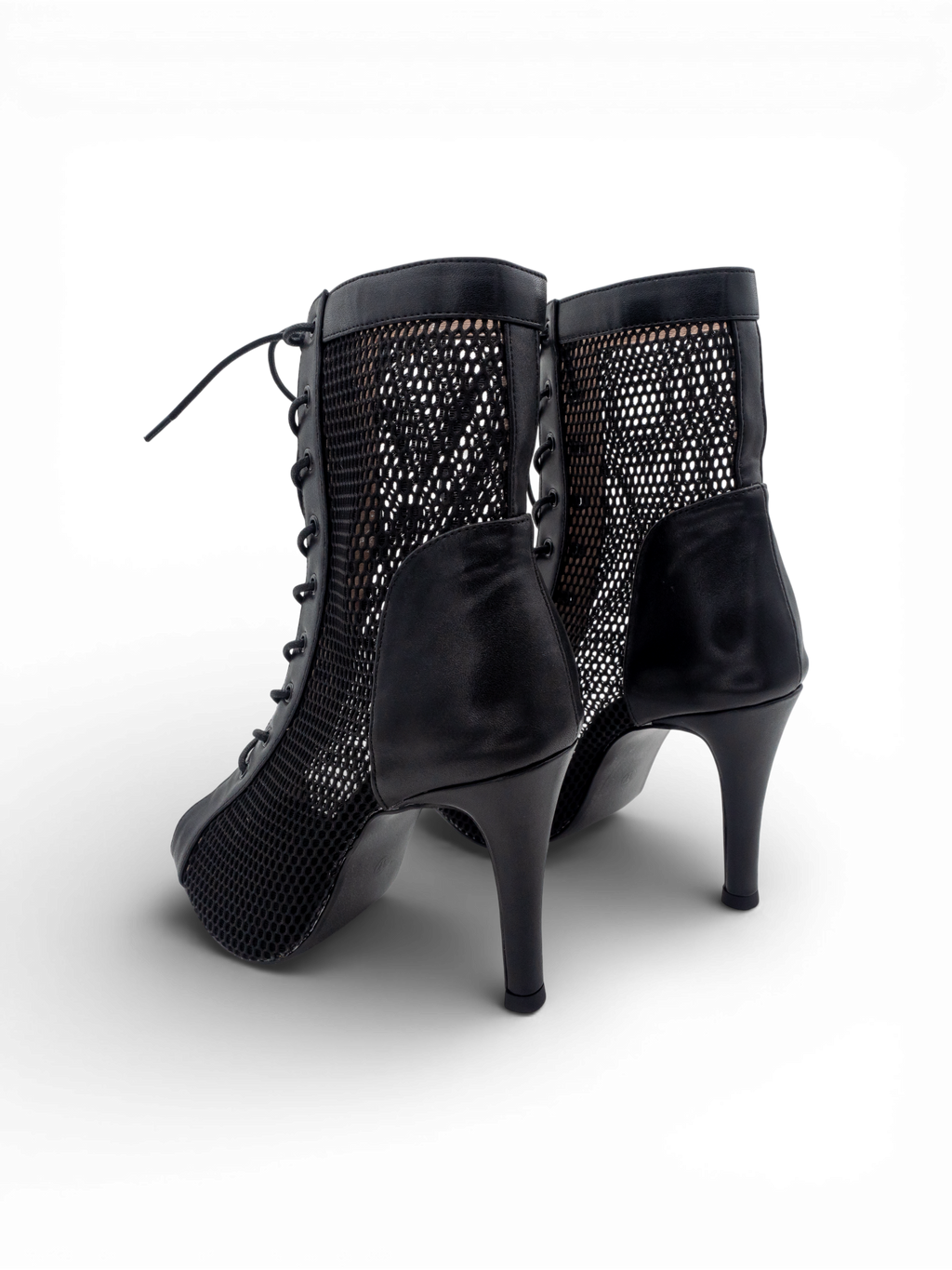 LRHeels High Heels Black Queen Leather Mesh In Memory Foam - Tacco 9,5 cm