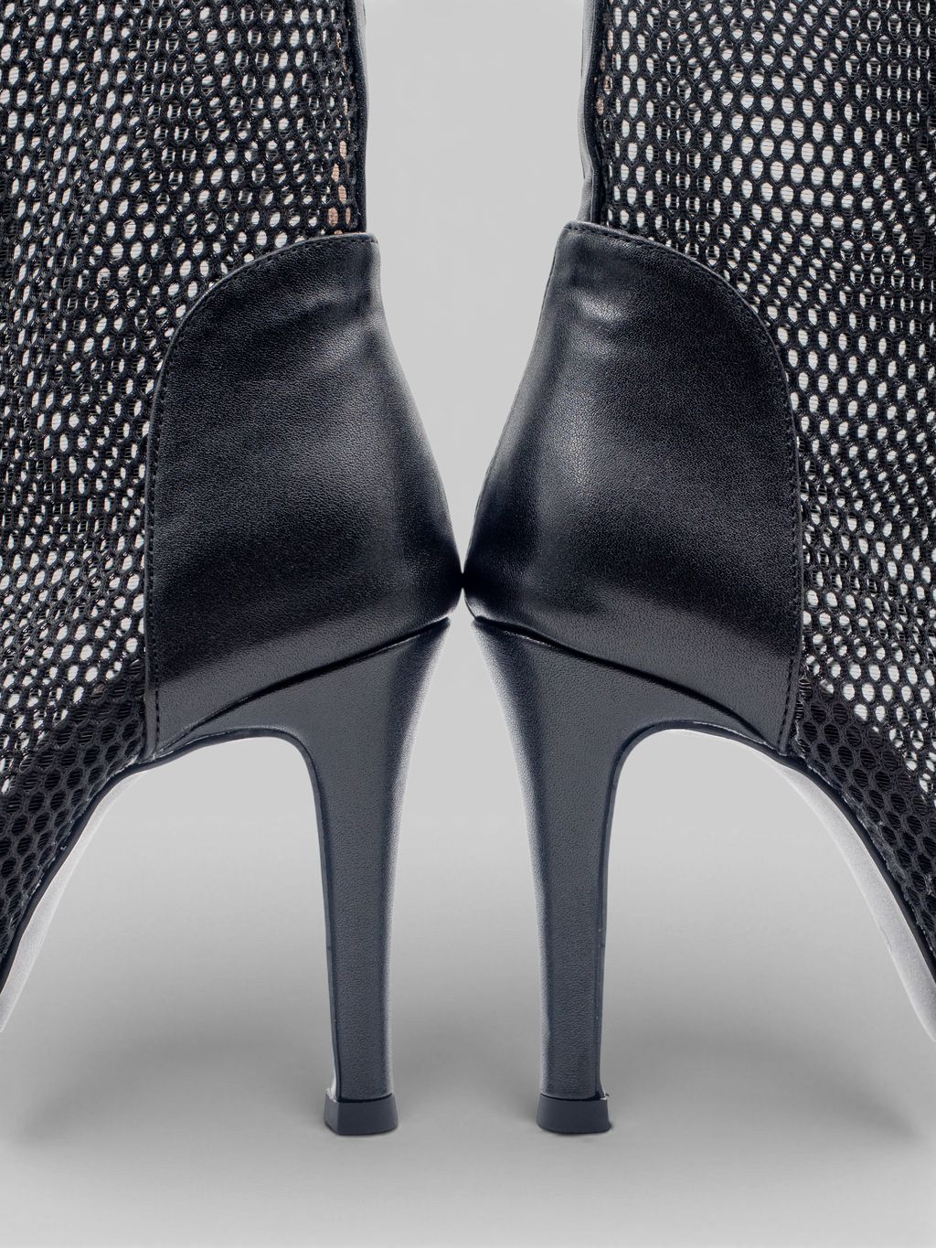 LRHeels High Heels Black Queen Leather Mesh In Memory Foam - Tacco 9,5 cm