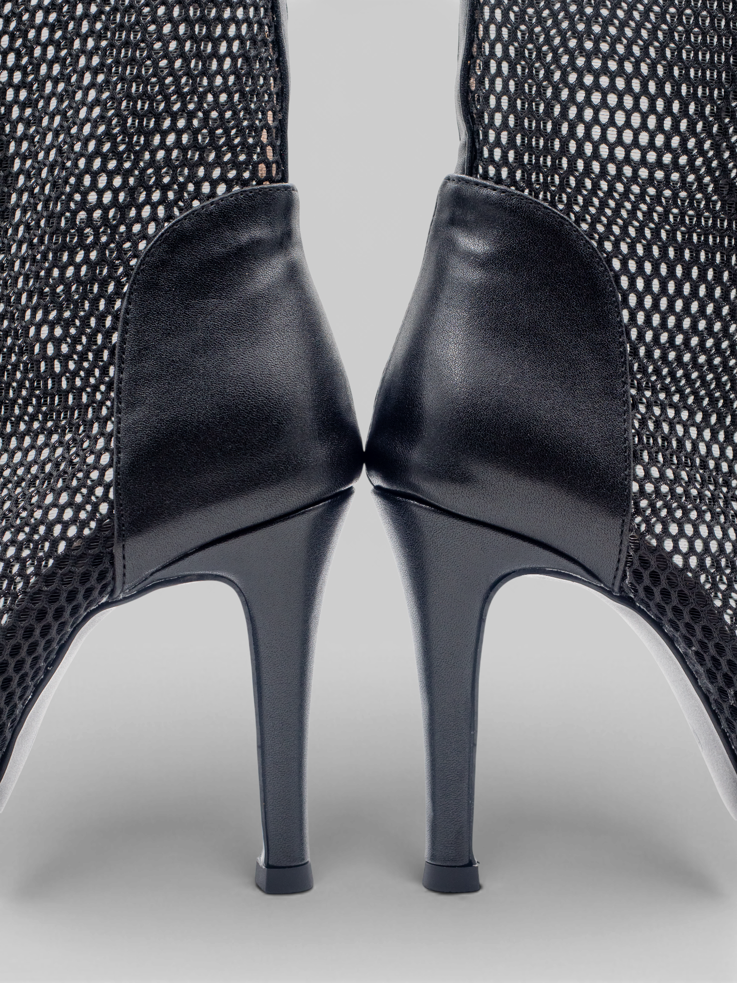 LRHeels High Heels Black Queen Leather Mesh In Memory Foam - Tacco 9,5 cm