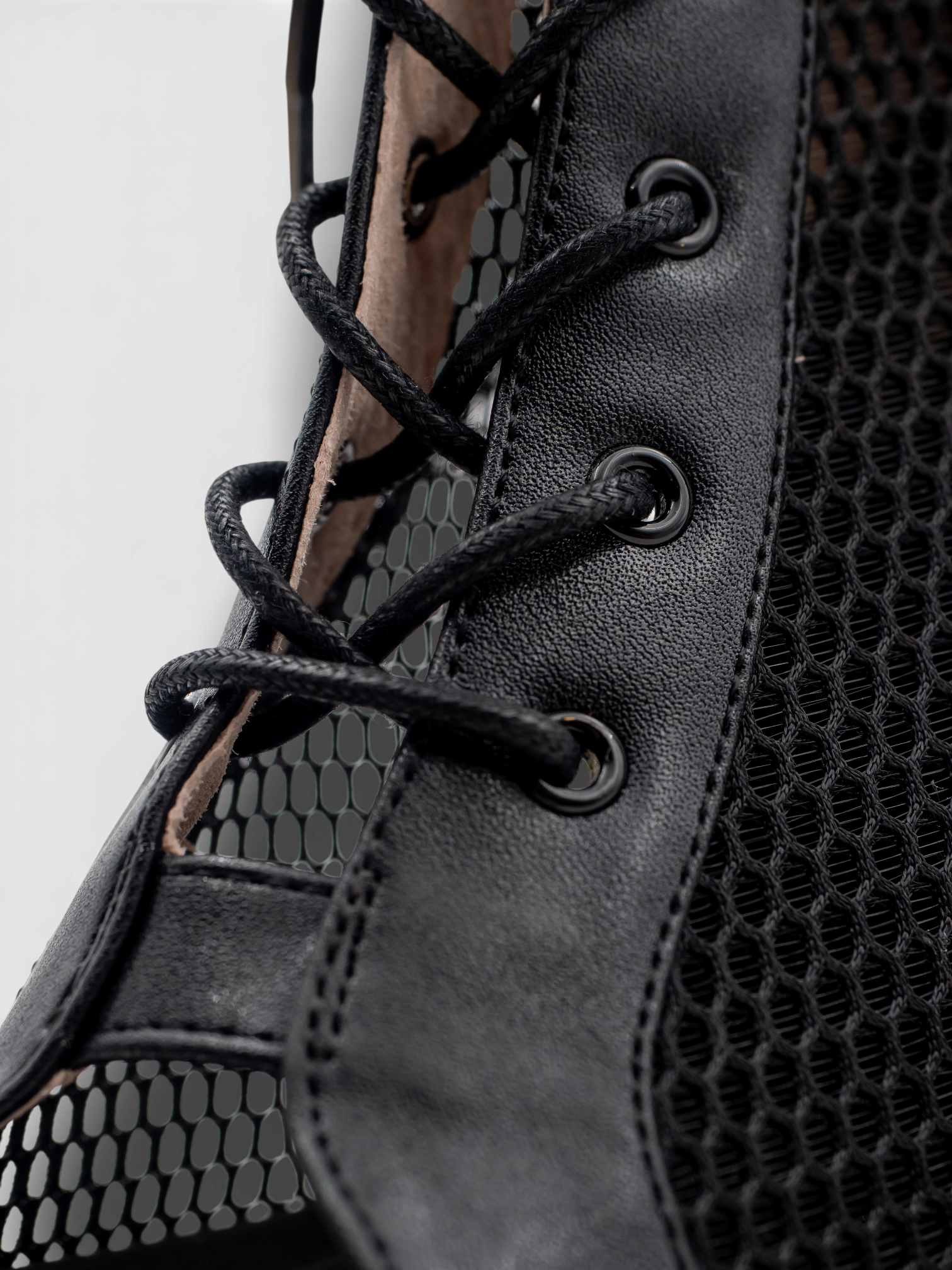 LRHeels High Heels Black Queen Leather Mesh In Memory Foam - Tacco 9,5 cm