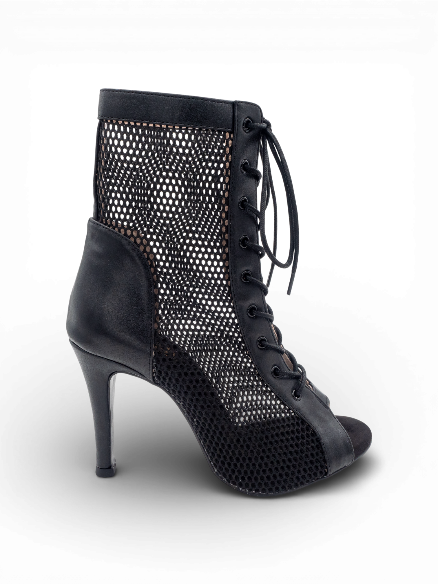 LRHeels High Heels Black Queen Leather Mesh In Memory Foam - Tacco 9,5 cm