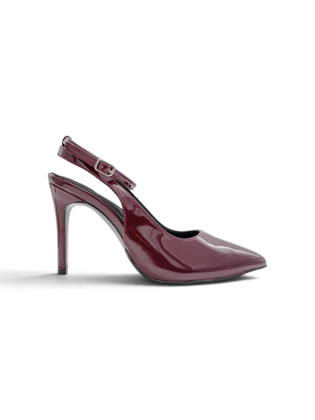 LRHeels Slingback Bordeaux Wine Royale Leather In Memory Foam - Tacco 10 cm