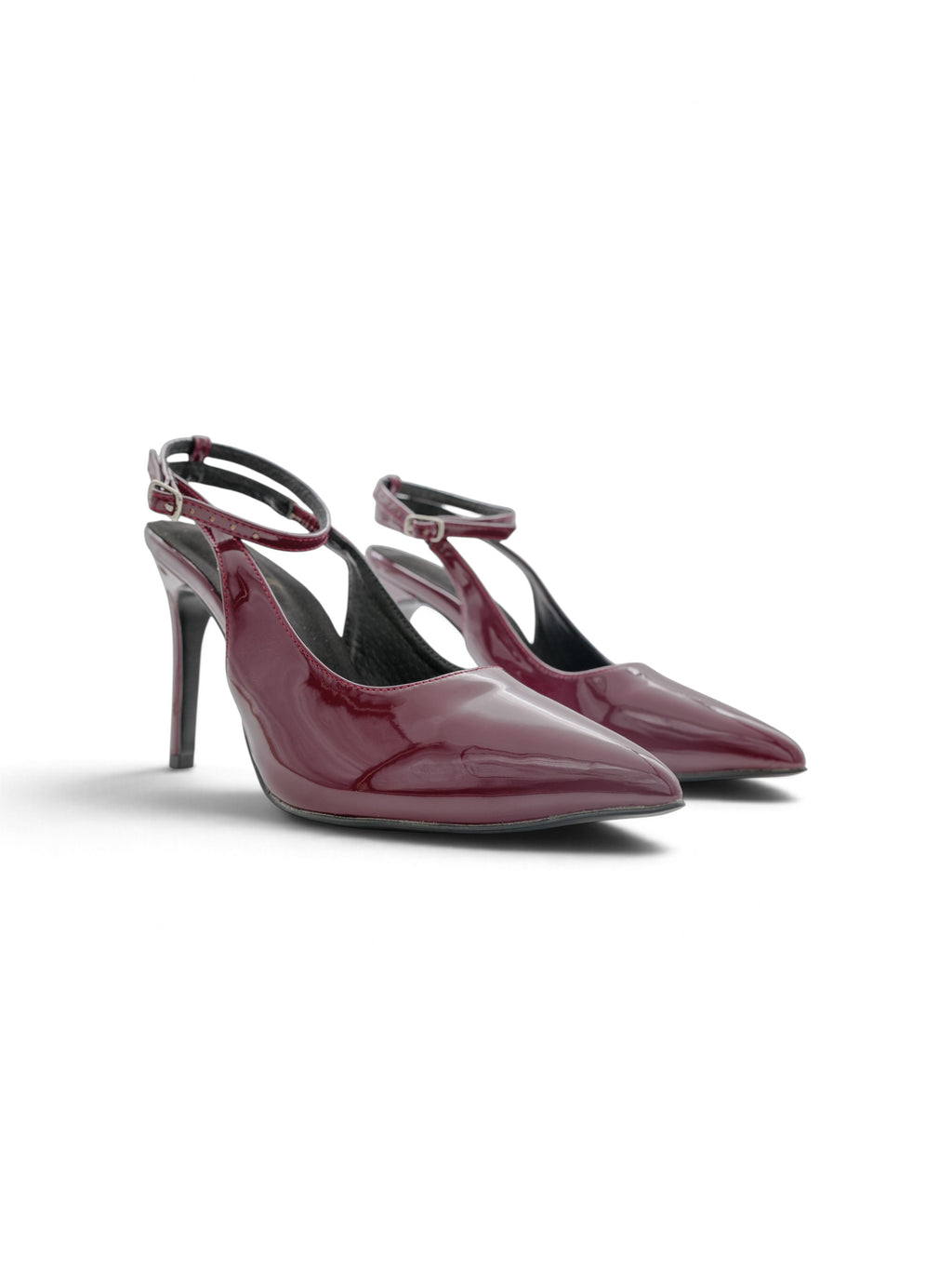 LRHeels Slingback Bordeaux Wine Royale Leather In Memory Foam - Tacco 10 cm