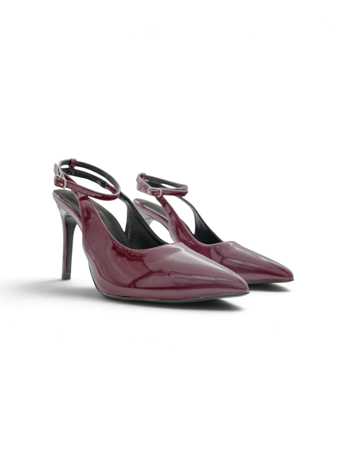 LRHeels Slingback Bordeaux Wine Royale Leather In Memory Foam - Tacco 10 cm