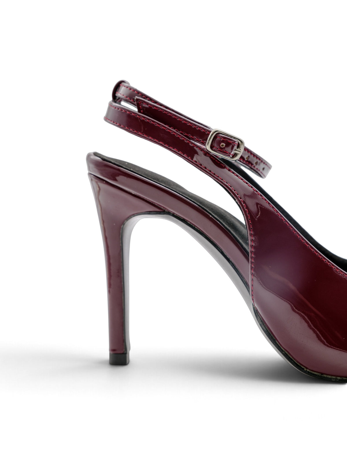 LRHeels Slingback Bordeaux Wine Royale Leather In Memory Foam - Tacco 10 cm